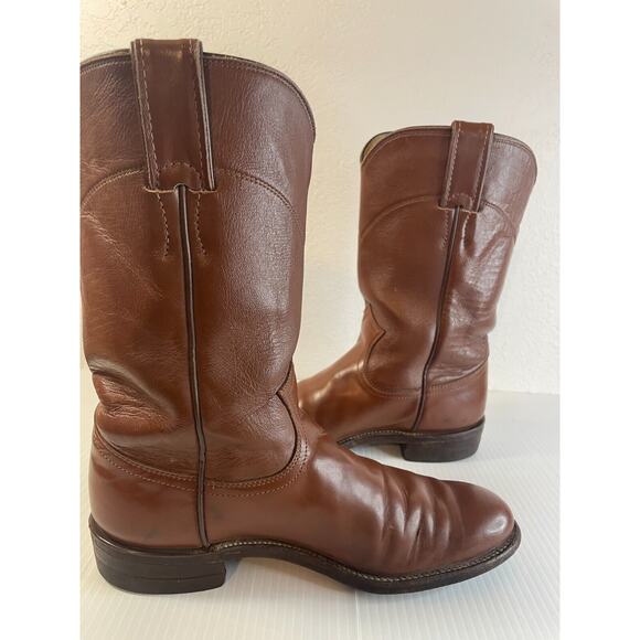 Justin Classic Brown Roper Style 3802 Cowboy Boots Men's Size 6A - Picture 4 of 15